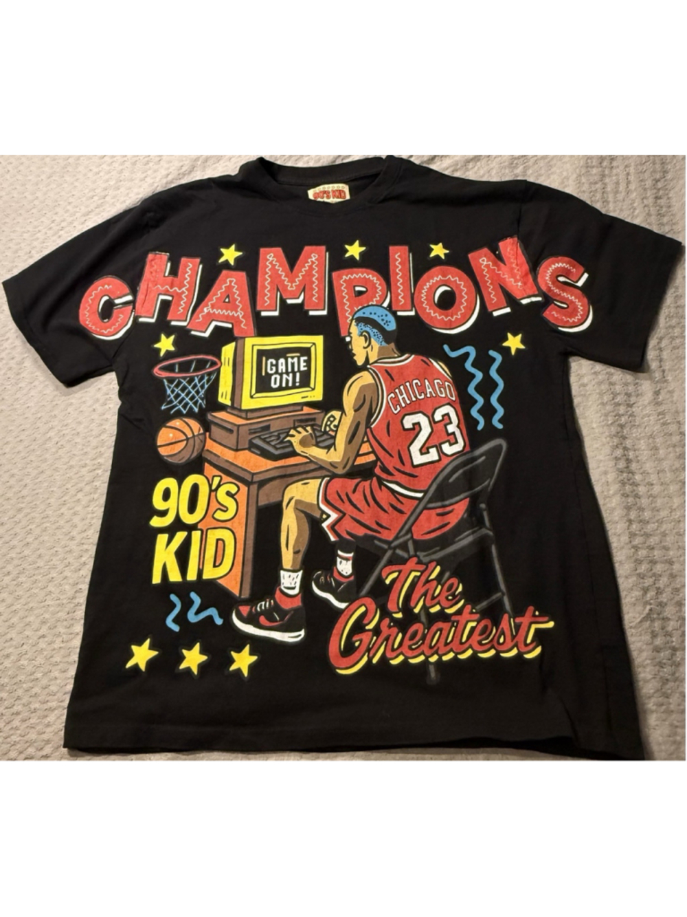 BrandMakers 90's Kid Champion Men's Jordan Bryant T Shirt Lakers Bulls Size LRG